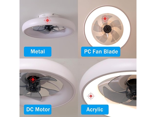 Exlafi plafondventilator met lamp (48 cm) - afbeelding 7 van  8