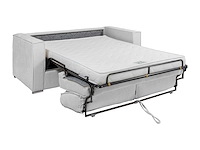 Express 3-zits converteerbare bank in grijs textuurstof - slaapt 140 cm - matrassen 14 cm - afbeelding 1 van  2