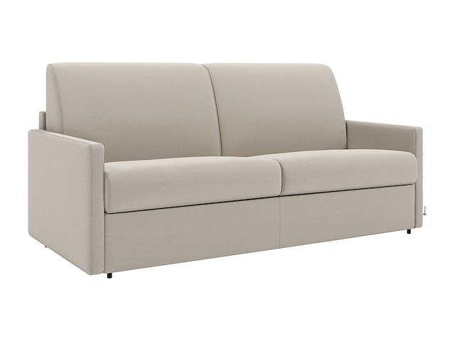 Express converteerbare 4-zitter bank van beige stof - slaapt 160 cm - matrassen 18 cm - afbeelding 4 van  5