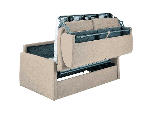 Express converteerbare 4-zitter bank van beige stof - slaapt 160 cm - matrassen 18 cm - afbeelding 6 van  6