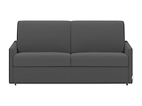 Express convertible 2-zits bank van grijze stof - slaapt 120 cm - matrassen 18 cm - afbeelding 2 van  7
