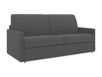Express convertible 2-zits bank van grijze stof - slaapt 120 cm - matrassen 18 cm - afbeelding 3 van  7