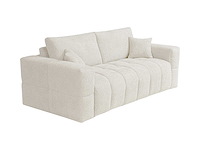 Express convertible 3-persoons bank van beige terry stof - slaapt 140 cm - matrassen 13 cm - afbeelding 5 van  10