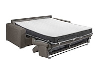 Express convertible 3-zits bank van grijze stof - slaapt 140 cm - matrassen 18 cm met traagschuim - afbeelding 4 van  4
