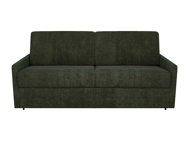 Express convertible 3-zits bank van sparrengroene stof - slaapt 140 cm - matrassen 18 cm - afbeelding 3 van  7