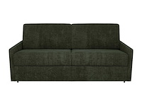 Express convertible 3-zits bank van sparrengroene stof - slaapt 140 cm - matrassen 18 cm - afbeelding 3 van  7