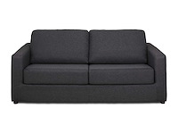 Express convertible 3-zitter bank van antracietgrijs stof - slaapt 140 cm - matrassen 14 cm - afbeelding 2 van  4