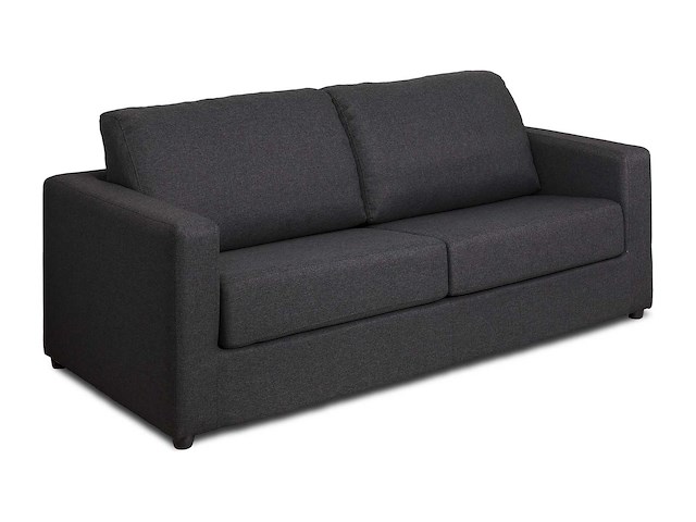 Express convertible 3-zitter bank van antracietgrijs stof - slaapt 140 cm - matrassen 14 cm - afbeelding 1 van  1