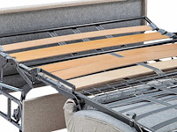 Express convertible 4-zits bank in blauw ribfluwelen - bed met brede latten 160 cm - matras 18 cm - afbeelding 3 van  5