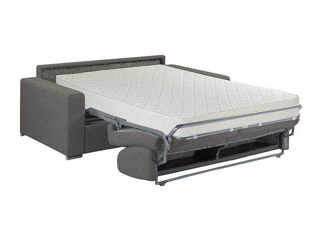 Express convertible 4-zitter bank van antraciet gevlekte stof - bed met brede latten 160 cm - matras 22 cm met traagschuim - afbeelding 1 van  6