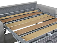 Express convertible 4-zitter bank van antraciet gevlekte stof - bed met brede latten 160 cm - matras 22 cm met traagschuim - afbeelding 5 van  6