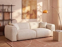 Express convertible 4-zitter bank van beige stof met textuur - slaapt 160 cm - matrassen 16 cm met traagschuim