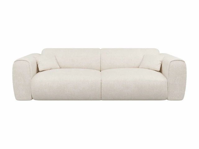 Express convertible 4-zitter bank van beige stof met textuur - slaapt 160 cm - matrassen 16 cm met traagschuim - afbeelding 3 van  6