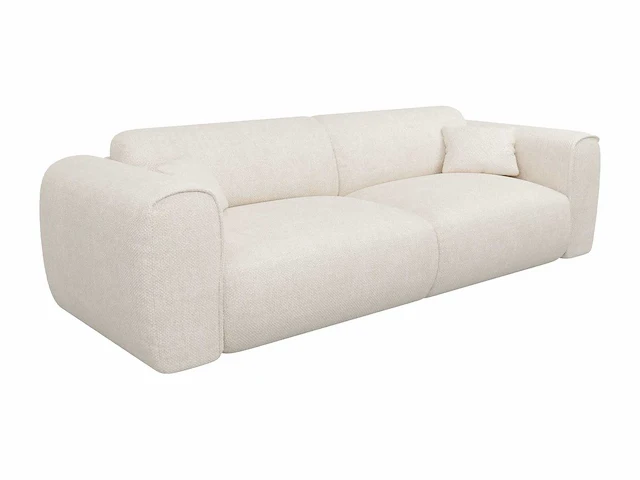 Express convertible 4-zitter bank van beige stof met textuur - slaapt 160 cm - matrassen 16 cm met traagschuim - afbeelding 4 van  6