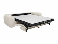 Express convertible 4-zitter bank van beige stof met textuur - slaapt 160 cm - matrassen 16 cm met traagschuim - afbeelding 5 van  6
