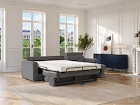 Express convertible omkeerbare hoekbank van antracietgrijs chenille stof - slaapt 160 cm - matrassen 18 cm - afbeelding 1 van  5