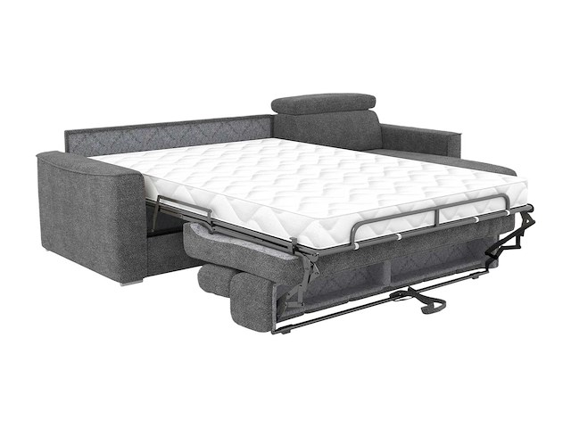 Express convertible omkeerbare hoekbank van antracietgrijs chenille stof - slaapt 160 cm - matrassen 18 cm - afbeelding 4 van  5