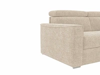 Express convertible omkeerbare hoekbank van beige chenillestof - slaapt 140 cm - matrassen 22 cm traagschuim - afbeelding 2 van  7