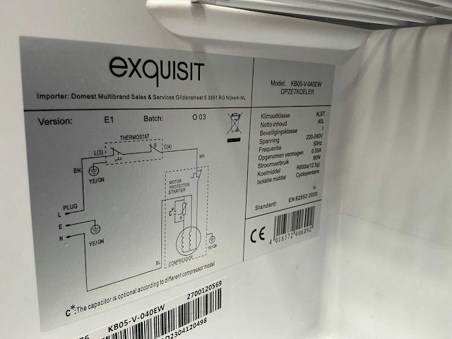 Exquisit kb05-v-040ew mini koelkast - afbeelding 5 van  5