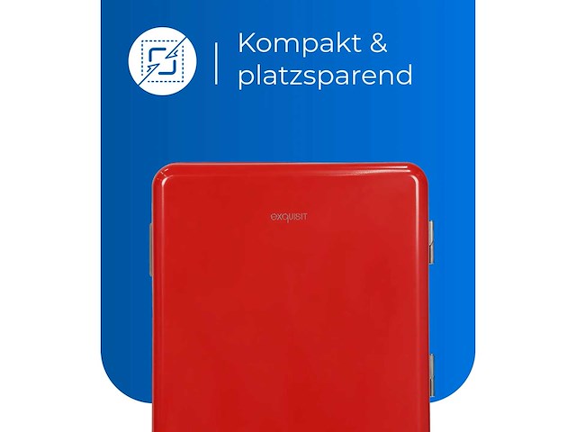 Exquisit mini koelkast ckb45-0-031f rood | netto capaciteit 47 l | klassiek ontwerp - afbeelding 3 van  5