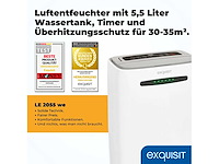Exquisit mobiele ontvochtiger, 5,5 liter watertank - afbeelding 2 van  4