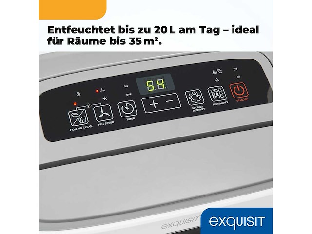 Exquisit mobiele ontvochtiger, 5,5 liter watertank - afbeelding 4 van  4