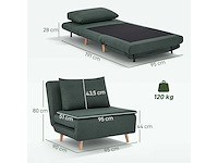 Extra grote slaapbank slaapbank met bedfunctie, lendenkussen, 3-in-1 - afbeelding 3 van  8