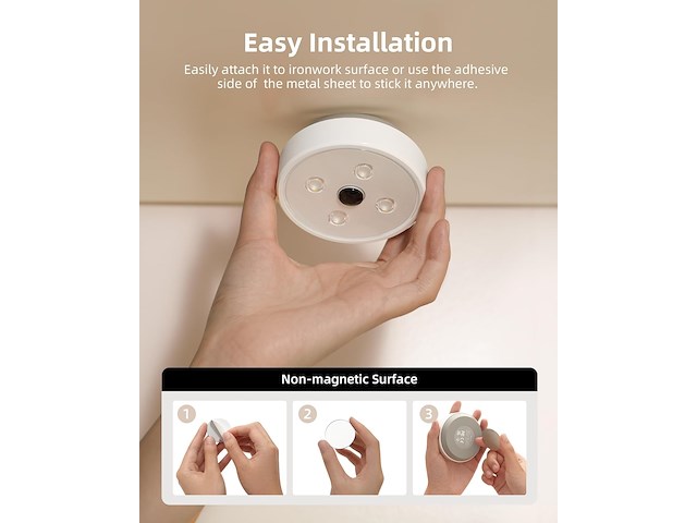 Ezvalo draadloze kastlamp met bewegingsmelder (6 stuks) - afbeelding 4 van  6