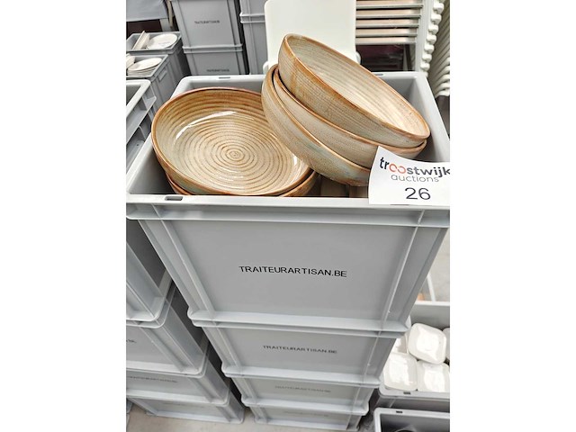 F2d - diep bord - porselein: diepe borden f2d bruin (53x) - afbeelding 1 van  2