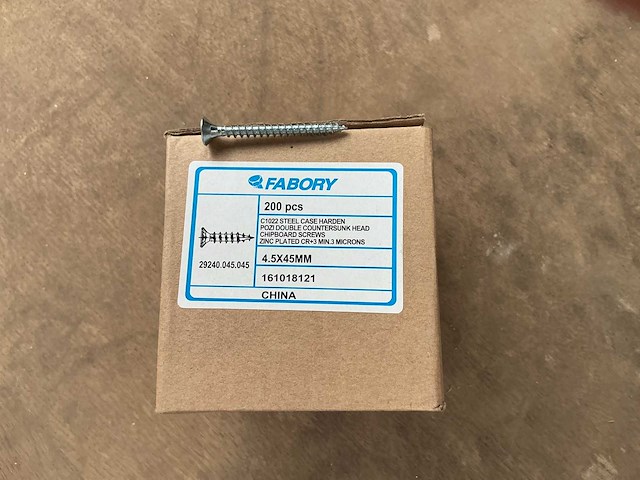 Fabory 4.5 mm x 45 mm verzinkte spaanderplaat schroeven (7x) - afbeelding 1 van  2