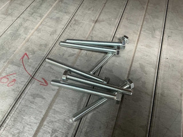 Fabory m8x80 zeskant bout (800x) - afbeelding 1 van  4