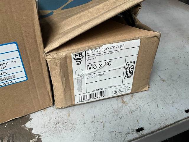Fabory m8x80 zeskant bout (800x) - afbeelding 4 van  4