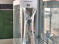 Facetgeslepen kristallen asbak val saint lambert, kristallen sculptuur van een madonna met kind ontworpen door rene delvenne voor val saint lambert - afbeelding 5 van  6