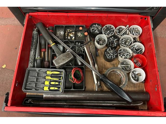 Facom mobiele gereedschapskar gevuld - afbeelding 3 van  12