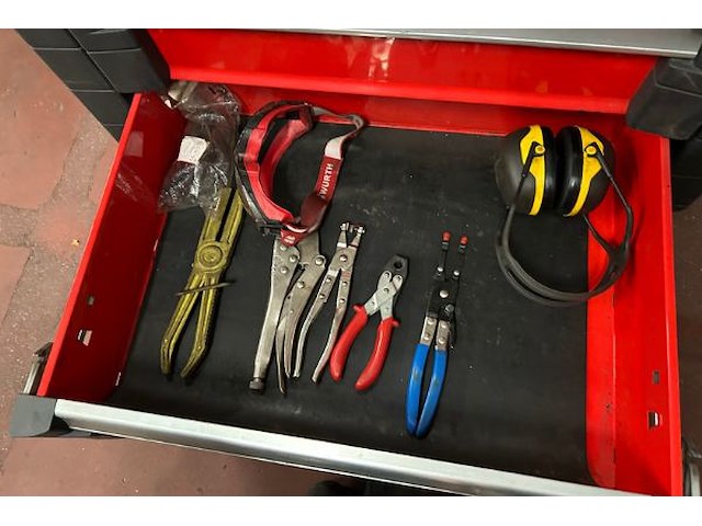 Facom mobiele gereedschapskar gevuld - afbeelding 2 van  10