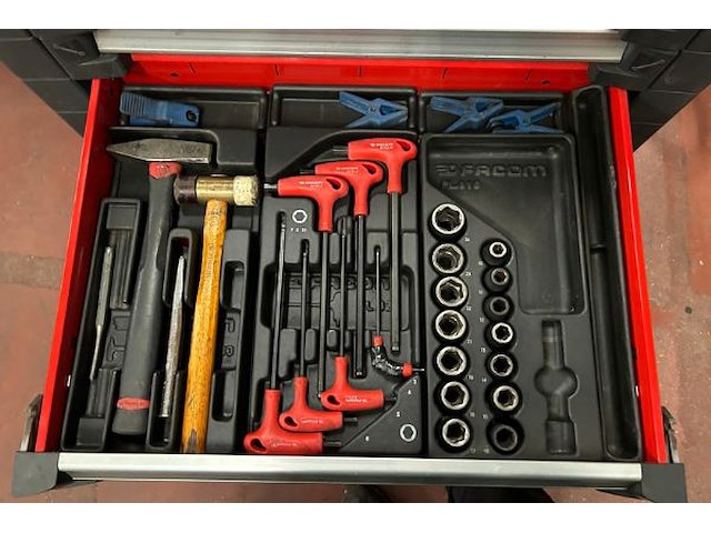 Facom mobiele gereedschapskar gevuld - afbeelding 7 van  10