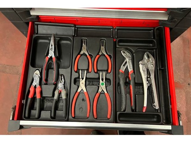 Facom mobiele gereedschapskar gevuld - afbeelding 8 van  10