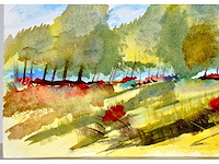 Fafa - landschap met klaprozen - aquarel - afbeelding 6 van  6