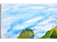 Fafa - landschap met klaprozen - aquarel - afbeelding 3 van  6