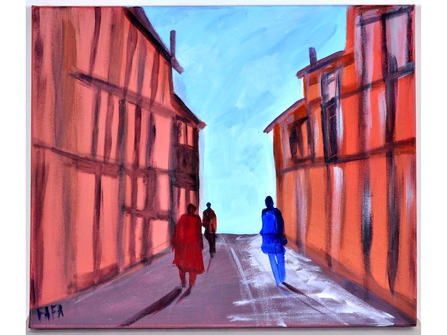 Fafa - people in motion - olie op doek - 50x60 cm - afbeelding 3 van  10