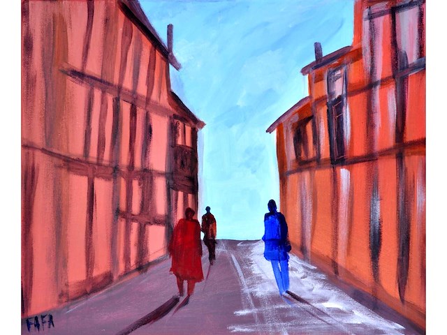 Fafa - people in motion - olie op doek - 50x60 cm - afbeelding 1 van  10