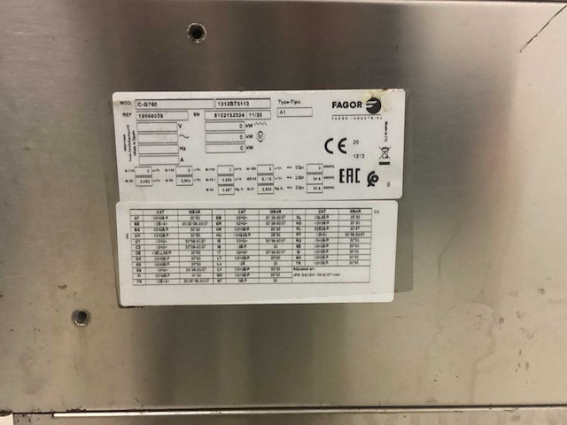 Fagor cg760 1312bt5112 gasfornuis - afbeelding 6 van  6