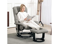 Fainer met massagefunctie, tv-stoel met zijvak, kunstleer, grijs - afbeelding 2 van  9