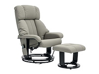 Fainer met massagefunctie, tv-stoel met zijvak, kunstleer, grijs - afbeelding 3 van  9