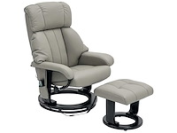 Fainer met massagefunctie, tv-stoel met zijvak, kunstleer, grijs - afbeelding 7 van  9