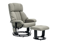 Fainer met massagefunctie, tv-stoel met zijvak, kunstleer, grijs - afbeelding 8 van  9