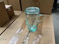 Fair forward fairtrade glazen kan met deksel (123x) - afbeelding 2 van  7