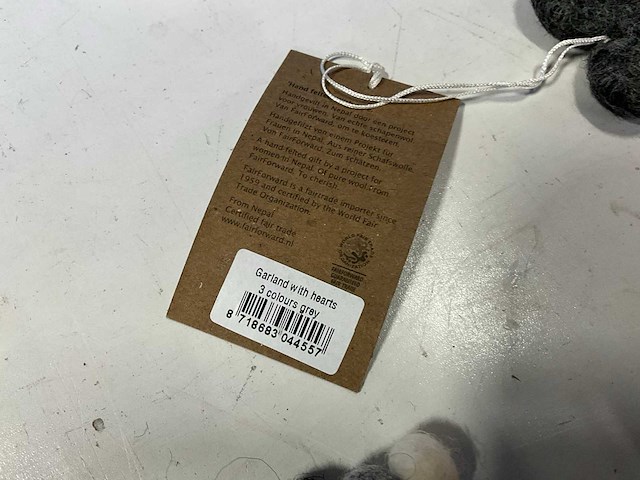 Fair forward fairtrade handgemaakte hartjes hanger wol (25x) - afbeelding 5 van  5