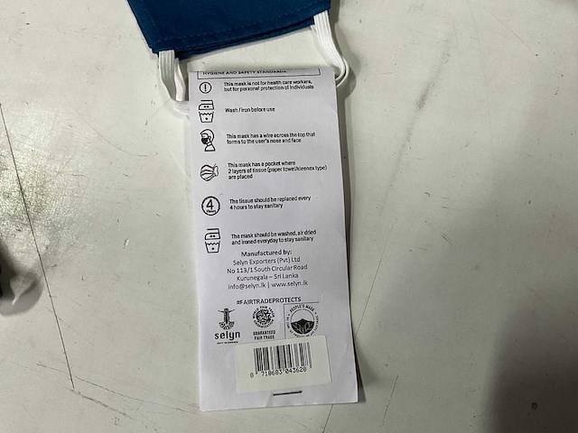 Fair forward handgemaakte wasbare mondkapjes - afbeelding 5 van  5