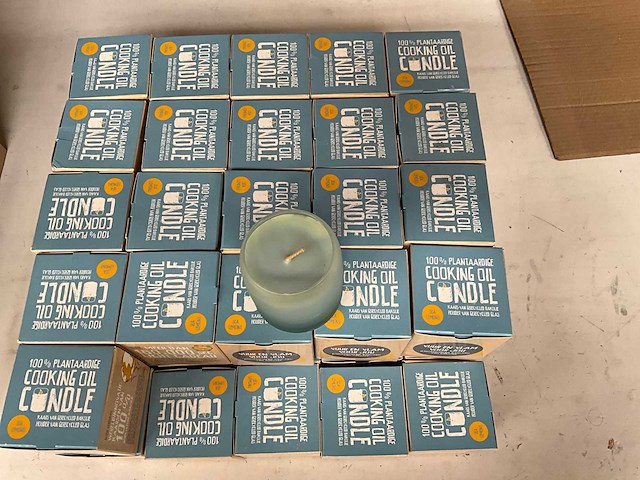 Fair trade 100% plantaardige kaars ‘sea lemons’ van bak olie (46x) - afbeelding 3 van  6
